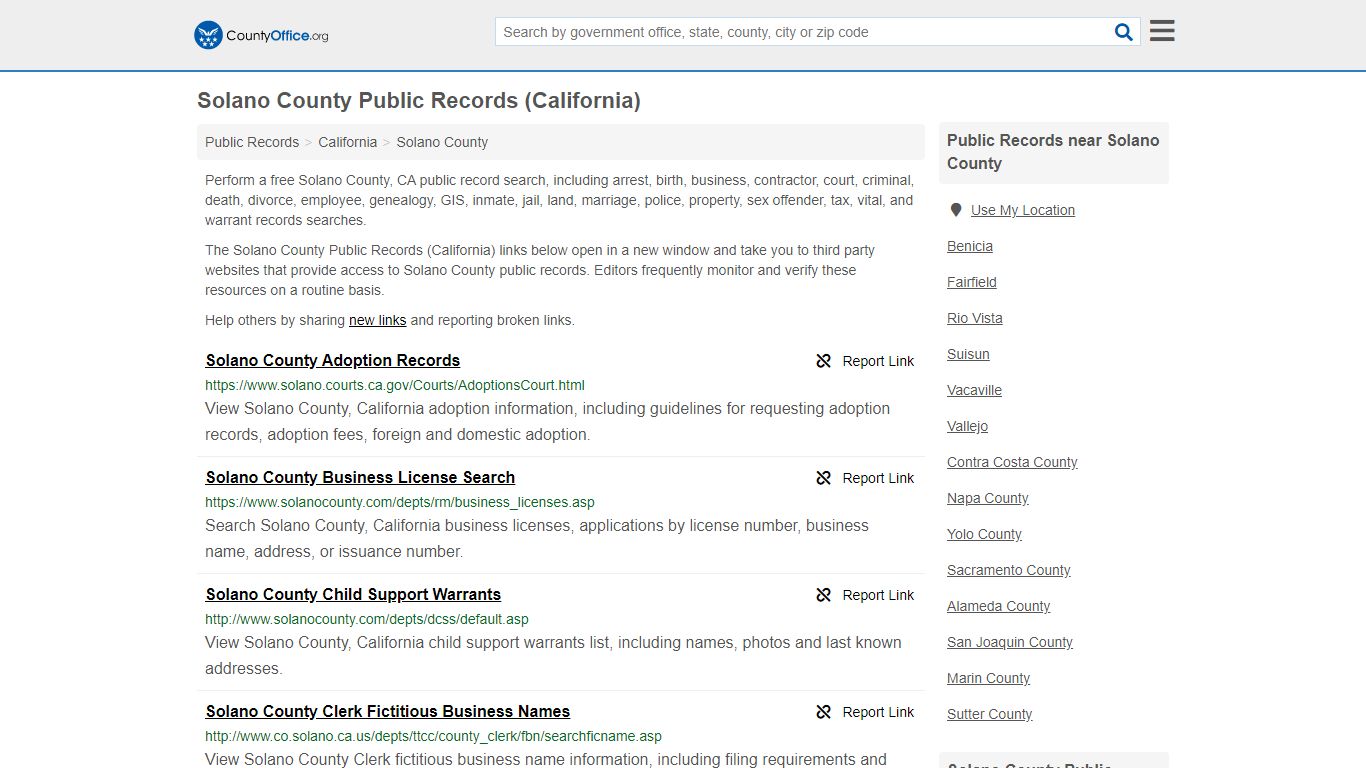 Public Records - Solano County, CA (Business, Criminal ...